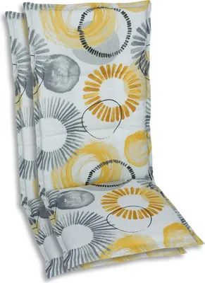Produktbild von GO-DE Textil, Sesselauflage Mittellehner, 2er Set, Farbe: beige, Maße: 108 cm x 50 cm x 6 cm, Rueckenhoehe: 60 cm