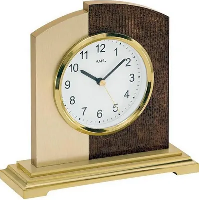 Produktbild von AMS 5145 Tischuhr Funk, Design-Kunstleder und Aluminium-Applikation