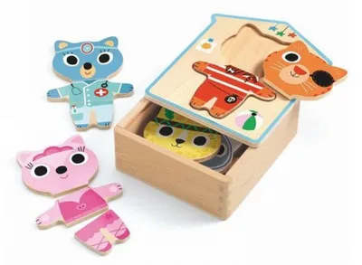 Obrázok produktu pre Djeco-Holzpuzzle: Dressup - mix