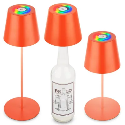 Zdjęcie produktu dla lampa stołowa LED 3 w 1 Akumulator USB Bezprzewodowa lampa stołowa RGBW Pomarańczowy