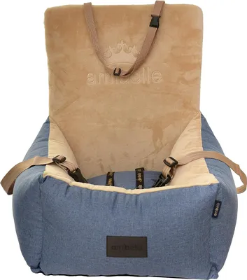 A dog car seat is shown against a white background.