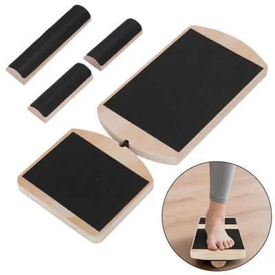 Produktbild von Holz-Balanceboard, Wackelbrett für Core-Training, Fußtrainer zur Haltungskorrektur und Dehnung der Knöchel, Trainingsgerät für Körperbalanceübungen