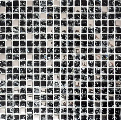 Produktbild von Mosani MOS92-1099_f, Mosaik, Glas, Schwarz, Indoor, Rechteck, 300 mm