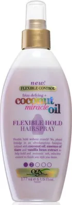 Obrázek produktu pro Organix Frizz-Defying + Coconut Miracle Oil Flexible Hold Lakier nadający połysk, 177ml