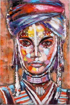 Image de Tableau métallique fait main Woman Modern Art 2ème Small 40x60x5cm