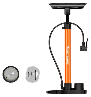 Obrázok produktu pre Ručná pumpa na bicykel, vysoký tlak, odolná hliníková zliatina, oranžová farba