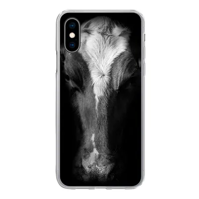 Produktbild von MuchoWow® Handyhülle Schutzhülle Hülle für iPhone X Kuh - Tiere - Schwarz Silikon Softcase Handy Hülle - Handyhülle