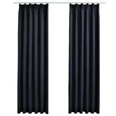 Immagine prodotto di Tende Oscuranti con Ganci 2 pz Antracite 140x175 cm
