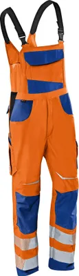 Produktbild von KÜBLER® unisex Warnschutz-Latzhose REFLECTIQ orange, kornblau Größe 46