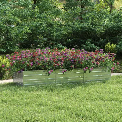 Image de vidaXL Parterre de jardin surélevé 240x80x45 cm Acier galvanisé argenté