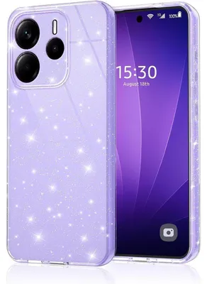 Zdjęcie produktu dla Etui do telefonu Xiaomi Redmi Note 14 4G (wersja europejska), brokatowe, miękkie, silikonowe, fioletowe
