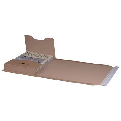 Produktbild von 25x Universalverpackung 378x295mm bis 80mm Höhe Selbstklebeverschluss Aufreißfaden B4 braun
