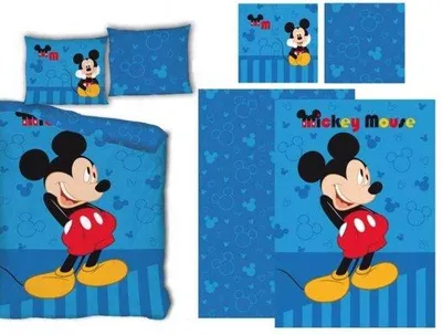 Imagen del producto de Juego de sábanas Unyqoos® Disney Mickey Mouse, 140 x 200 cm – Incluye 1 funda de edredón y 1 funda de almohada de 63 x 63 cm, 100% poliéster
