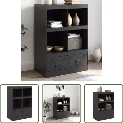 Produktbild von The Living Store Highboard Schwarz 67x39x95 cm Stahl