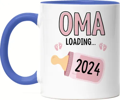 Produktbild von Oma Loading 2024 Tasse Blau Geschenk Werdende Oma Babynews Mit Ladebalken Schwangerschaft Geschenkidee