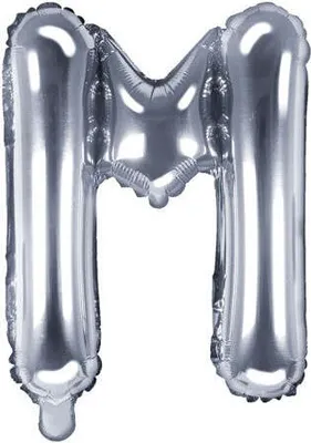 Produktbild von Folienballon Buchstabe "M", 35cm, silber, 1 Stk.