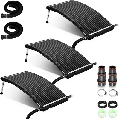 Obrázek produktu pro Izrielar 3 kusy solární ohřev bazénu Solární ohřívací panel s přípojkami Ohřev bazénu Solární absorbér bazénu černý -110 x 69 x 14 cm