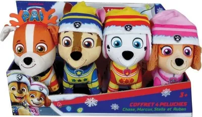 Produktbild von Plüschtier Set PAT'PATROUILLE, Chase, Marcus, Ruben, Stella, 12 cm, Jemini, Ab 3 Jahren