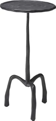 Produktbild von Casa Padrino Luxus Beistelltisch Bronzefarben Ø 27,5 x H. 57,5 cm - Runder Metall Tisch in Holzoptik - Wohnzimmer Möbel - Luxus Möbel
