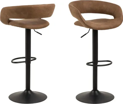 Image de Smuk Tabouret de bar Gale Marron - 2 pièces