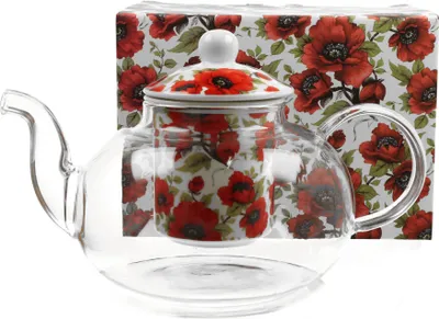 Produktbild von DUO FLORAL Teekanne 1000 ml LINA mit Teesieb, Glas - New Bone China Porzellan