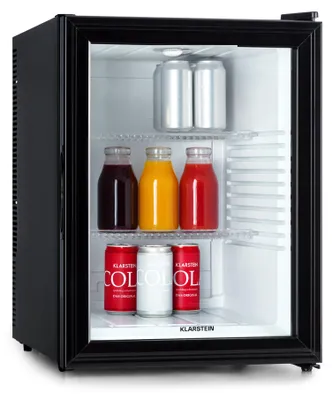 Produktbild von Klarstein Kühlschrank, Mini Kühlschrank mit Glastüre, Mini-Kühlschrank für Getränke, Snacks & Kosmetik, Kühlschrank Klein & Leise, Verstellbare Ablagen, Kleiner Skincare Kühlschrank 12-18°C, 42L