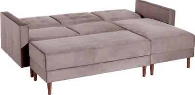 Produktbild von Max Winzer Funktionssofa mit Hocker Easy Relax - Samtvelours rosé - Maße: 222 x 144 x 92 cm