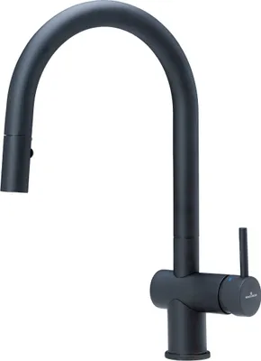 Produktbild von Reginox Armatur R37416 FLINT TOTAL BLACK mit ausziehbarem Auslauf / Küchenarmatur / Einhebelmischer