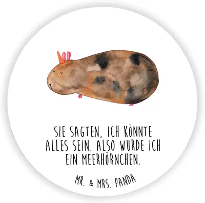 Produktbild von Mr. & Mrs. Panda magnet Einhorn Meerschweinchen - Weiß - Geschenk, Unicorn, whiteboardmagnet, Meerhörnchen, Meerschwein, Kühlschrankmagnet, Einhörner, für pinwand