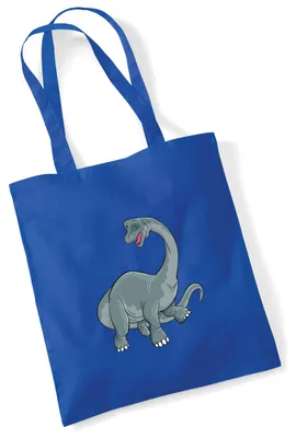 Produktbild von Huuraa Jutebeutel Brachiosaurus Dinosaurier 10 Liter Bright Royal Baumwolle Tasche Geschenkidee