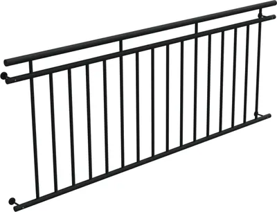 Produktbild von HAGO24 Französischer Balkon Fenstergitter Geländer Stahl Stabgeländer Schwarz 225x90cm Julietbalustrade Scheinbalkon Vorstellbalkon Brüstungsgitter Austrittsbalkon
