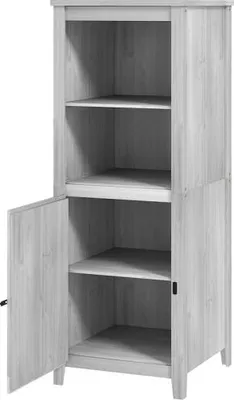 Produktbild von Gartenschrank Holz 60x60x160cm Wetterfest Geraeteschuppen Tuer Hoehenverstellbare Ablagen Abschliessbar Terrasse Hinterhof Hellgrau Ausstellungsschrank