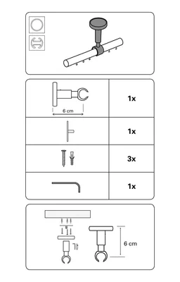 Produktbild von Gardinia Deckenträger für Ø 19 mm cappuccino 6 cm
