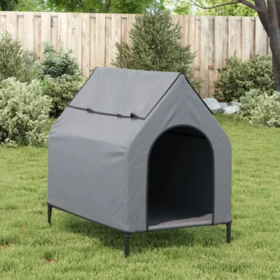 Produktbild von "2026 Aktion"Hundehütte Hellgrau Oxford-Gewebe und Stahl - Hunde-Transportboxen GermanyMöbel6622329