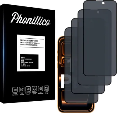 Produktbild von Hartglas Anti-Spy für iPhone 17 PRO [4 Stück] Schwarze Displayschutzfolie Screen Protector Film Privacy Anti-Kratzer Glas Resistant Phonillico®