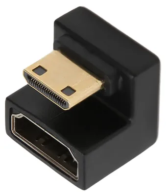 Zdjęcie produktu dla Przejściówka Mini HD na HD, złącze męskie na żeńskie w kształcie litery U, 8K 60 Hz, 4K 120 Hz, 48 Gb/s – konwerter Mini HD na HD do komputera, telewizora i projektora