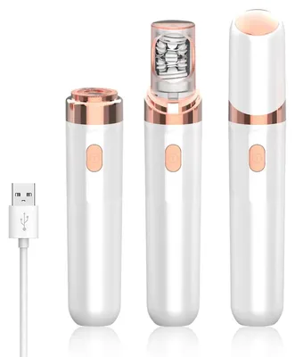 Produktbild von Mini Gesichtshaarentferner Damen, Lippenstift Größe, 2-in-1 Epilierer, USB aufladbar, LED Licht, ideal als Beauty Geschenk