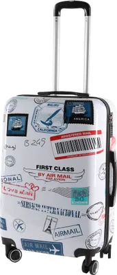 Produktbild von Reisekoffer Koffer Hartschalenkoffer Reisetrolley Weiß Größe M  67x44x26cm