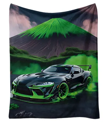 Produktbild von Mikroplüsch-Wärmedecke 130x150 cm - Schwarzer Sportwagen