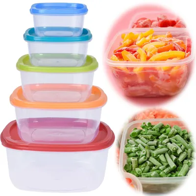 Produktbild von LS-LebenStil 5-fach Frischhaltedosen Keep & Fresh Set 225-1900ml Vorratsdosen Stapelbar Deckel Meal Prep Boxen Küche Gefrierdosen Brotdose Jausenbox