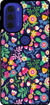 Produktbild von Smartphonica Handytasche Passend für Motorola Moto G51 mit Blumendruck - TPU zurück Abdeckung Fall Blumendesign