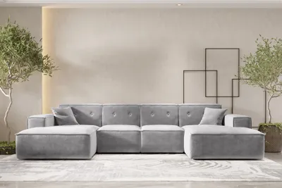 Produktbild von Wohnlandschaft Sofa U-Form CESINA in Stoff Perfect Harmony Grau