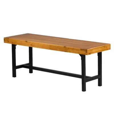 Produktbild von Holzbank Gartenbank Sitzbank 2-sitzer Parkbank Massivholz Metall Massivholz, Eisen