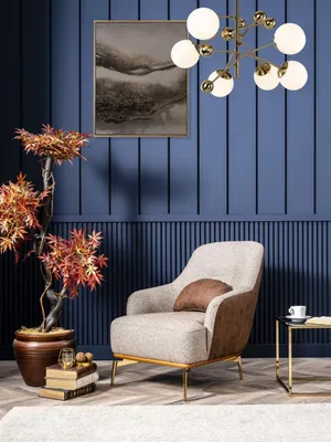Produktbild von Sessel Ohrensessel Modern Stoff Wohnzimmer Polyester Grau Design Sitz