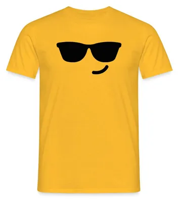 Produktbild von Spreadshirt Emoticon Cool Kostüm Karneval Gruppenkostüm Männer T-Shirt, XXL, Gelb