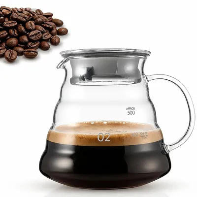 Productafbeelding van Glazen koffiekan - met deksel - inhoud: 600 ml