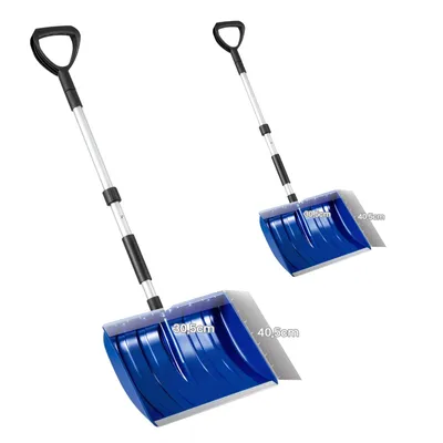 Immagine prodotto di Pala da neve COSTWAY, pala da neve lunga 122 cm con lama larga 40,5 cm, impugnatura a D, manico in alluminio, rimuovi neve per grandi quantità di neve Blue
