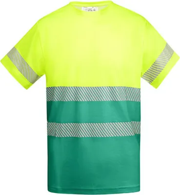 Produktbild von Roly Workwear HV9317 | T-Shirt Tauri Arbeitsshirt Herren - Farbe: Garden Green 52/Fluor Yellow 221 - Größe: S