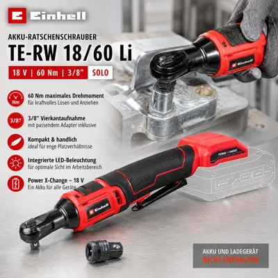 Produktbild von Einhell Akku-Ratschenschrauber TE-RW 18/60 Li 18 V, 60 Nm, 3/8" Solo