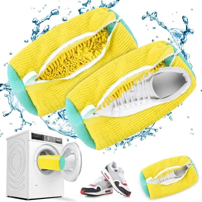 Image de Solidchoice - Lot de 2 sacs de lavage pour chaussures - En microfibre avec fermeture éclair, pour machine à laver